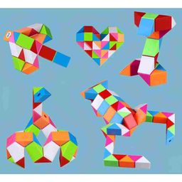 NEGOCIO Magic Snake 36 Blocks Geometric Brain Teaser Ruler Cube Wedges Twist Puzzle Toy - COLOR MAY VARY image 4