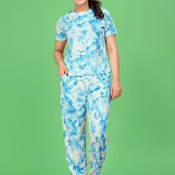 SAKARMAA Printed Round Neck T-Shirt With Joggers Co-Ords-image-71
