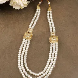 JIYANSHI FASHION Men Gold-Plated Artificial Stones Studded And Beaded Necklace-50