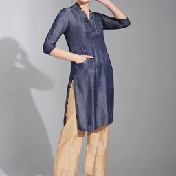 Life With Pockets Women Yoke Design Thread Work Kurta-image-68