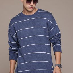 Roadster Men Striped Pullover-image-98