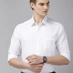 Arrow Manhattan Slim Fit Vertical Stripes Pure Cotton Formal Shirt-image-74