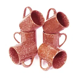 FABINALIV Brown & Cream-Coloured Printed Ceramic Glossy Mugs Set of Cups and Mugs image 2
