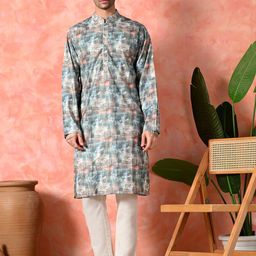 7 GEN Men Abstract Printed Screen Print Festive Straight Kurta-picture-39