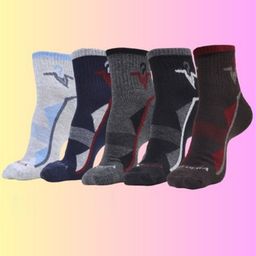 MJE Men Pack Of 5 Patterned Ankle Length Socks-9