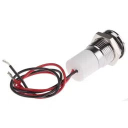 RS PRO White Panel Mount Indicator 24V DC, Mounting Hole Size 14 mm, Termination Type Lead Wires, IP Rating IP67, Model No 7227413 image 3