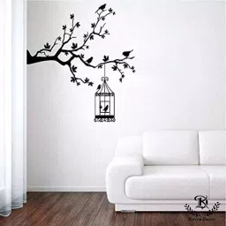 Kayra Decor Birds and Cage 52x58 Inch Wall Design Stencil Painting KHSNT390-image-80