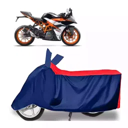 Auto Pearl Two Wheeler Cover with Bag for KTM RC 390, Red & Blue-image-78