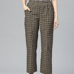 Popnetic Checked High-Rise Pleated Cargos-picture-11