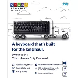 TVS Heavy Duty Keyboard ChampHD - Black image 3