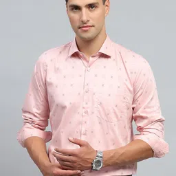 Monte Carlo Men Spread Collar Conversational Printed Cotton Formal Shirt-image-7
