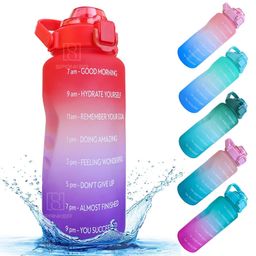 Spanker Fazer All In 1 Motivational Leakproof Water Bottle Gallon with Handle Red & Purple- 2000 ml-image-28
