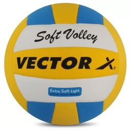 Vector X Soft Foam Laminated Volleyball 18 Panels Size 4 - Yellow & Blue-63