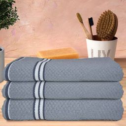 Athom Living Popcorn Textured Solid Bath Towel Pack Of 3 - Grey-image-83