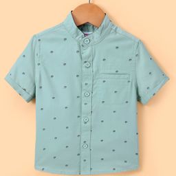 Under Fourteen Only Half Sleeves Abstract Printed Shirt - Green-image-36
