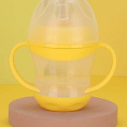 The Cheeky Kidzz Unbreakable Baby Spout Sippy Feeding Milk Juices Liquids Silicone Bottle Feeder BPA Free- 200 ml (YELLOW)-27