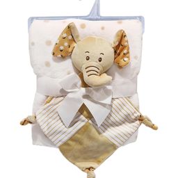 FunBlast Baby Wrap Blanket with Soft Elephant Hanky Rattle for NewbornLight Brown-image-44