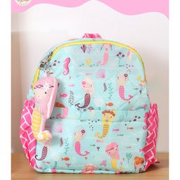 Rosada Mermaid Printed Backpack for Kids With Matching Keychain hanging, Waterproof Trendy and Spacious Kids Backpack, Stylish Bag for Kids - Medium(11 Inches)-image-92