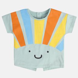 MINI KLUB Cotton Half Sleeves Abstract Printed Top - Grey-image-46