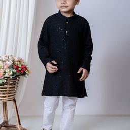 NEW COLLECTION Boys Ethnic Motifs Embroidered Regular Sequinned Kurta with Pyjamas-picture-31