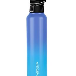 Caspian Blue & White Single Stainless Steel Printed Single Wall Vacuum Water Bottle-image-13