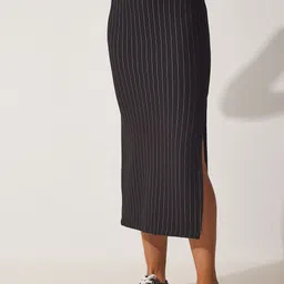 Happiness istanbul Striped Pencil Midi Skirt-picture-31