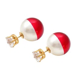MEMOIR Brass-Plated Contemporary Cubic Zirconia Double Sided Studs-image-80
