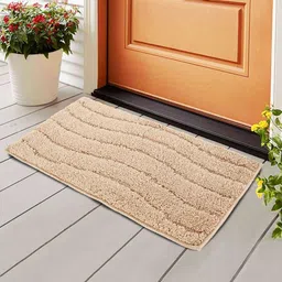 Kuber Industries Brown Waves Design Anti-Slip Doormats-34