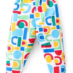 Babyhug Interlock Knit Bootie Leggings with Striped & Abstract Print Pack of 3 - Multicolour image 5