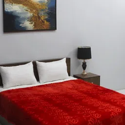 CHICERY Red Floral Mink Heavy Winter Double Bed Blanket-image-38