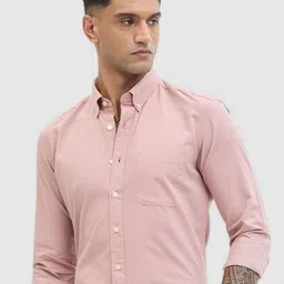 Snitch Men Smart Slim Fit Button-Down Collar Solid Cotton Formal Shirt-image-67