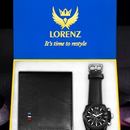 LORENZ Men Accessory Gift Set of Analog Watch & Leather Wallet-picture-46