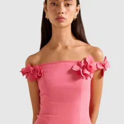 Forever New Floral Applique Off-Shoulder Bardot Top-16