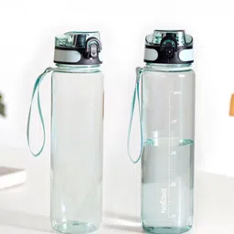 Nestasia Green Set of 2 Plastic Solid Water Bottle-10