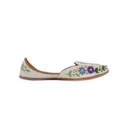 NR BY NIDHI RATHI White Handcrafted and Embellished Juttis-picture-14