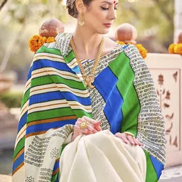 Anouk Rustic Ethnic Motifs Silk Blend Bagh Saree image 3