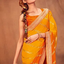 Anouk Rustic Zari Poly Georgette Saree image 2