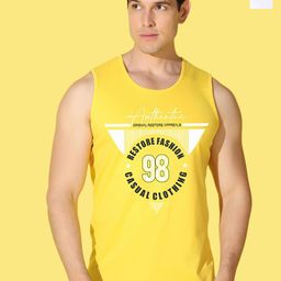 WOOSTRO Pack Of 2 Printed Super Combed Cotton Gym Vests VWS26(98 YELLOW)(RUN WHITE)-image-88