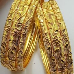 niva fashion Set Of 6 Gold-Plated Brass Artificial Stones Meenakari Bangles-picture-15