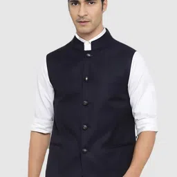 BAESD Mandarin Collar Satin Nehru Jacket-picture-4