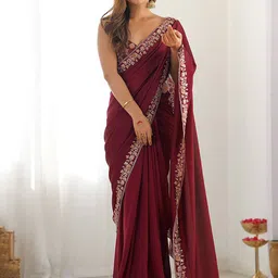 Moda Rapido Women Sequinned Pure Silk Saree-picture-25