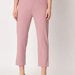 Zastraa Women Peg Leg Slim Fit High-Rise Flat Trousers-image-99