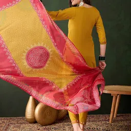 Sangria Printed Long Sleeves Kurta & Trousers With Dupatta image 5
