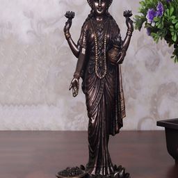 Craftlayout Bronze-Toned Maa Lakshmi Murti Religious Idol Showpiece-37