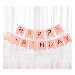 Amfin Happy Birthday Banner - Pink & Golden-image-99