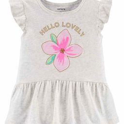 Carter's Glitter Flower Peplum Top - Grey-picture-26