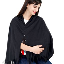 Lulamom Solid Multi Purpose Breast Feeding Nursing Shawl - Black-image-56