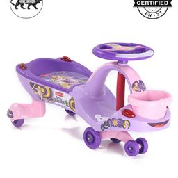 Babyhug Princess Gyro Swing Car - Purple-25
