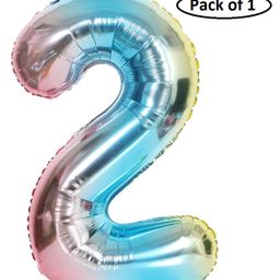 Party Anthem Giant 2 Number Birthday Foil Balloon Gradient Multicolor-26