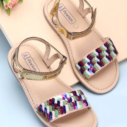 Pine Kids Sandals Sequin Detailing - Golden-image-54